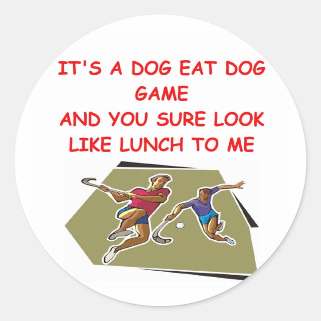 fält hockey runt klistermärke (Framsida)