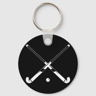 Fält Hockey Silhouette Keychain Black Nyckelring