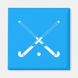 Fält Hockey Silhouette Magnet Blue
