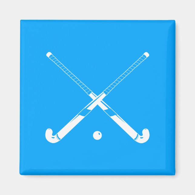 Fält Hockey Silhouette Magnet Blue (Framsidan)