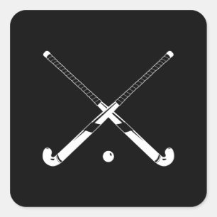 Fält Hockey Silhouette Sticker Black Fyrkantigt Klistermärke