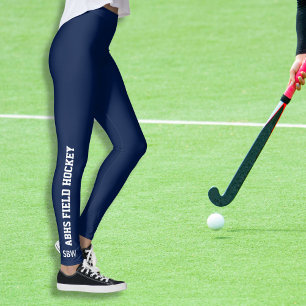Fält Hockey Sport Team Namn Monogram School Färg Leggings