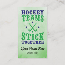 Fält Hockey Teams håller ihop Affärskorten.