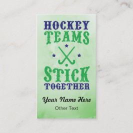Fält Hockey Teams håller ihop Affärskorten. Visitkort