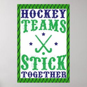 Fält Hockey Teams Stick ihop Skriv ut Poster
