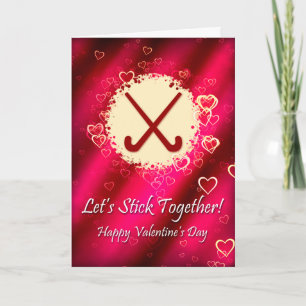 Fält Hockey Valentines day Card, mall