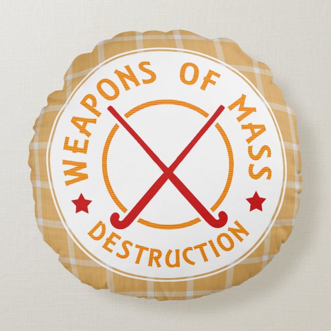 Fält Hockey Weapons of Destruction Cushion Rund Kudde (Framsidan)