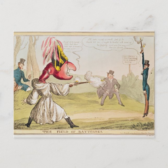 Fält i Battersea, 1829 Vykort (Framsida)