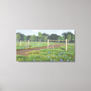 Fält i blånät, Wrapped Canvas