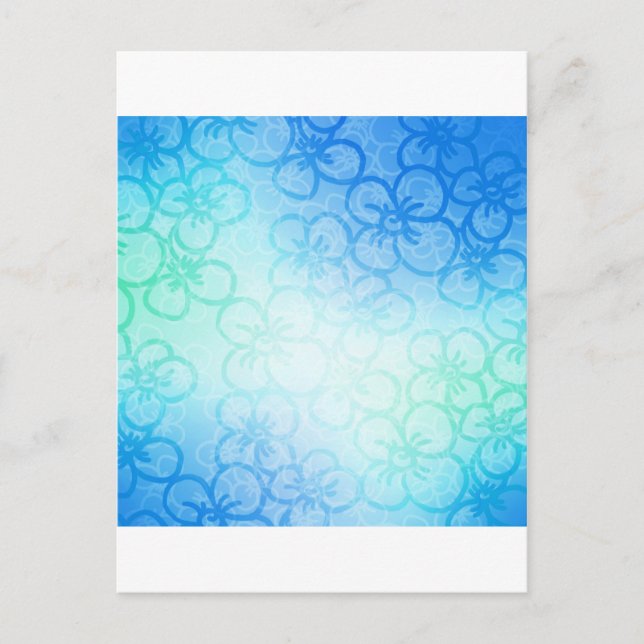 Fält i blomman - blå vykort (Framsida)