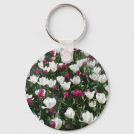 Fält i blommor nyckelring