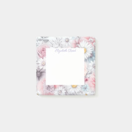 Fält i blomning Elegant dämpad klassisk blomma Post-it Block