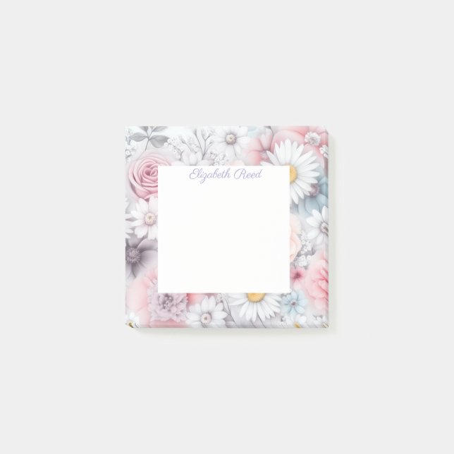 Fält i blomning Elegant dämpad klassisk blomma Post-it Block (Framsida)