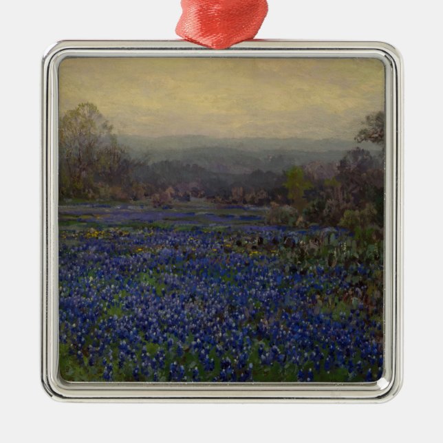 Fält i Blurnetblommor (Landsbygdens landskap) Julgransprydnad Metall (Framsidan)