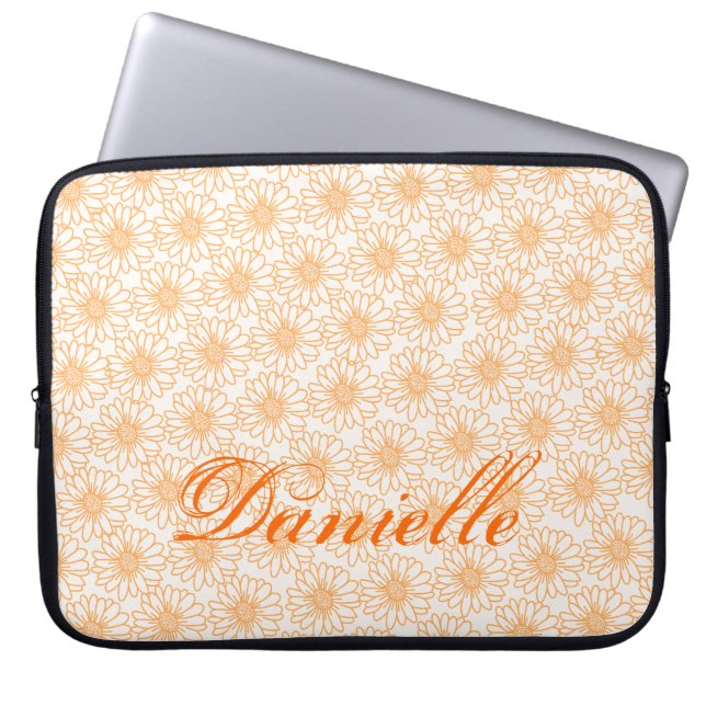 Fält i Daisy Bärbar platta, Orange Laptop Sleeve (Framsidan)