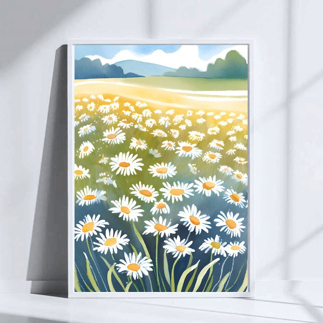 FÄLT i DAISY | Färgton, målning av Blommigt Poster (Skapare uppladdad)