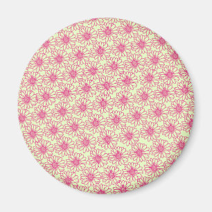 Fält i Daisy Magnet, Rosa Flowers Magnet