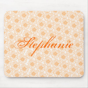 Fält i Daisyn Mousepad, Orange Flowers Musmatta