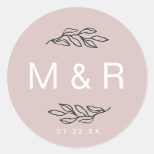 Fält i Dreams Monogram-märke för Blommigt Runt Klistermärke