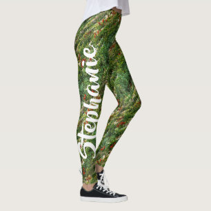Fält i Flowers, Personlig Namn Leggings