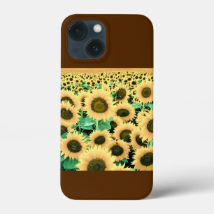 Fält i Golden Gult Solblommor