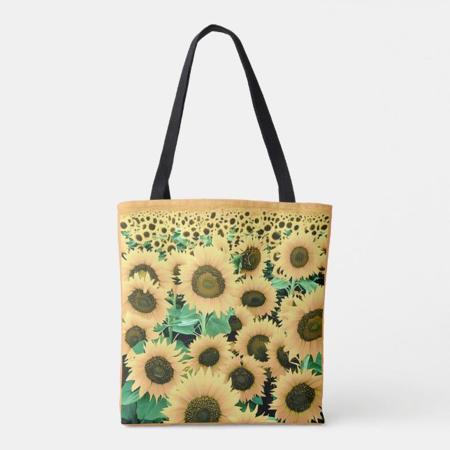 Fält i Golden Gult Solblommor Tygkasse (Baksida)