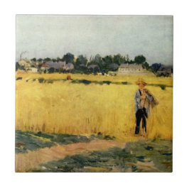 Fält i Grain (av Berthe Morisot) Kakelplatta