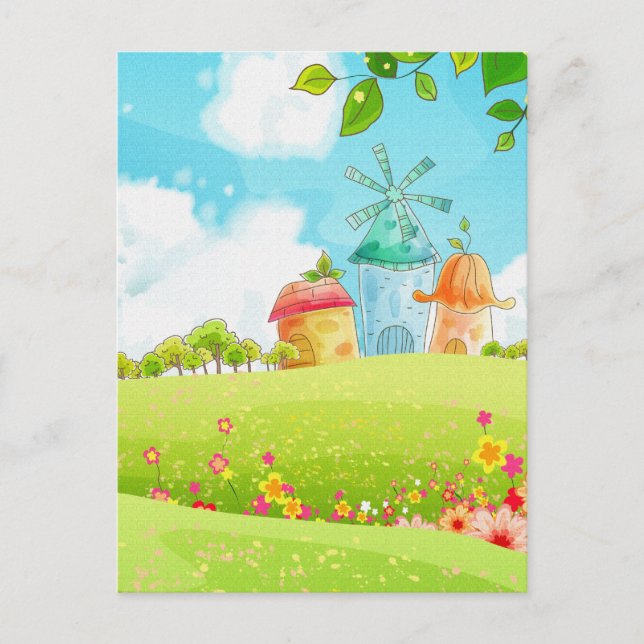 fält i grönten vykort (Framsida)