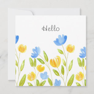 FÄLT i GULT BLÅA BLOMMOR