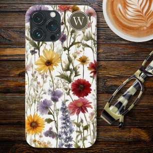 Fält i Land Wildblommor Monogram
