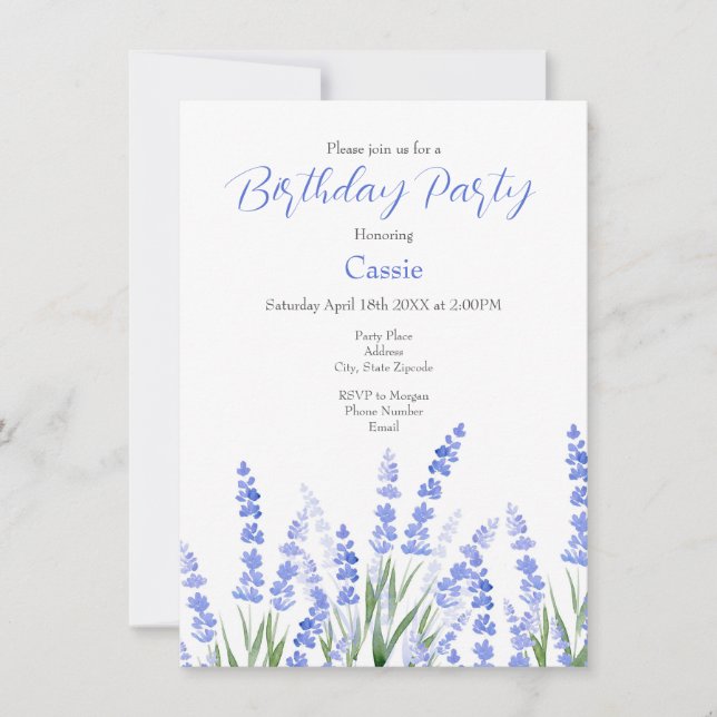 Fält i Lavender 2 Inbjudningar (Framsida)