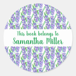Fält i Lavender Design Bookplåtsetikett Runt Klistermärke