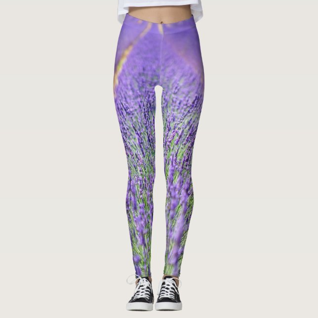 Fält i Lavender Flowers Leggings (Framsida)