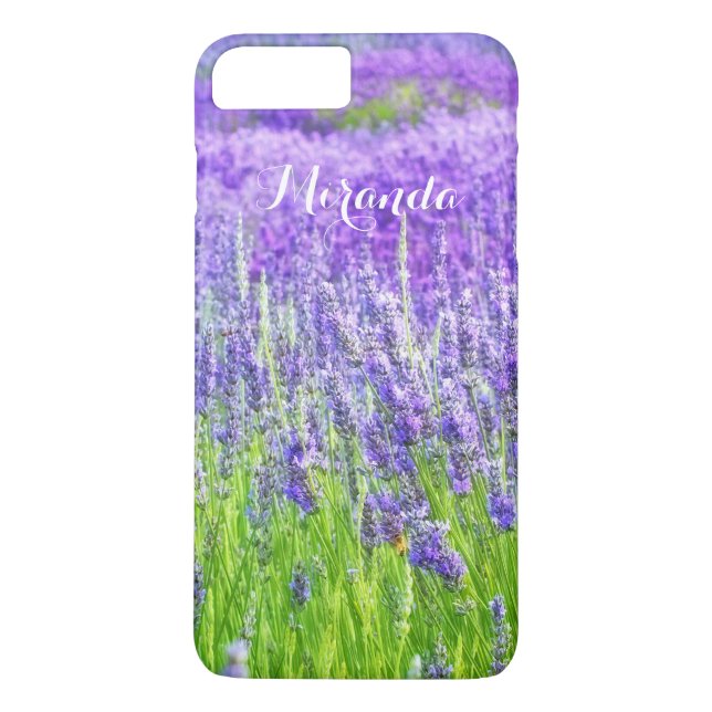 Fält i Lila Lavender Flowers Personlig Case-Mate iPhone Skal (Baksida)