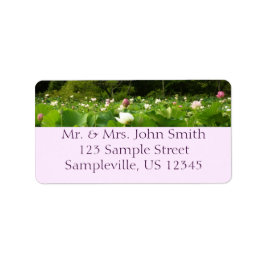 Fält i Lotus Flowers Summer Garden Adressetikett