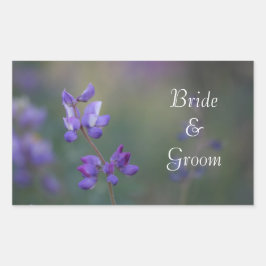 Fält i Lupine Bride och Groom Rektangulärt Klistermärke