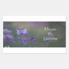 Fält i Lupine Bride och Groom Rektangulärt Klistermärke