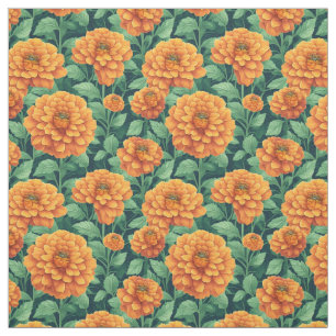 Fält i marigold stil blommigt blomart tyg