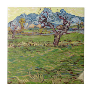 Fält i närheten av Alpelare Vincent van Gogh Kakelplatta