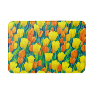 Fält i Orange- och Gult Tulips Badrumsmatta