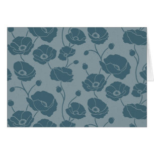 Fält i Poppies blues Hälsningskort