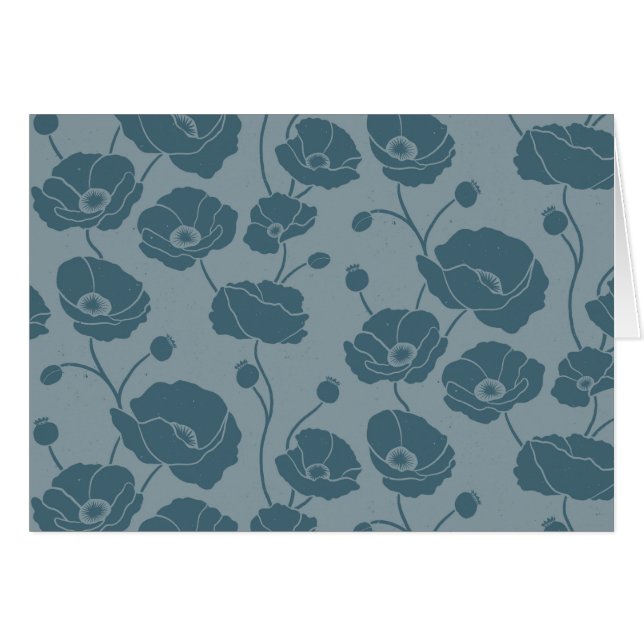 Fält i Poppies blues Hälsningskort (Framsidan Horizontal)