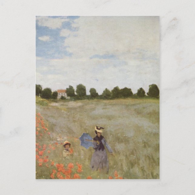 Fält i Poppies Claude Monet Vykort (Framsida)