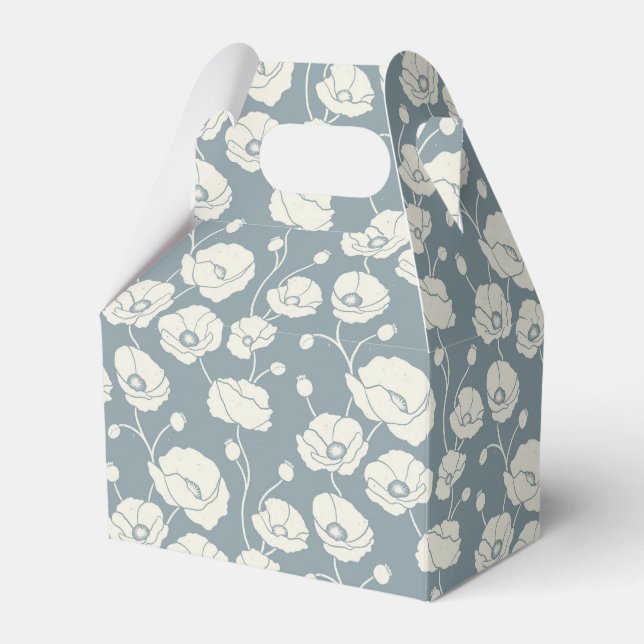 Fält i Poppies kräm i blått Presentaskar (Framsidan Sidan)