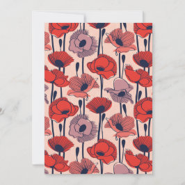 Fält i poppies // modern linjekontur för vilda blo julkort