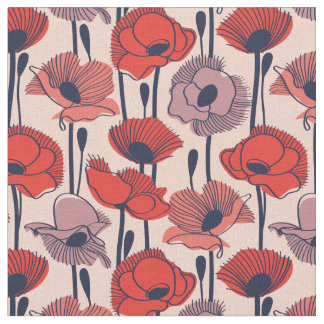 Fält i poppies // modern linjekontur för vilda blo tyg