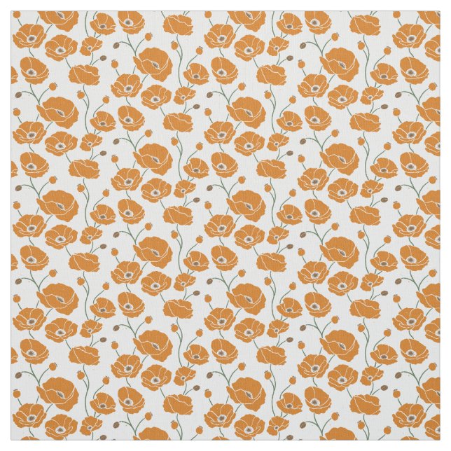 Fält i Poppies-orangen Tyg (Provkarta)