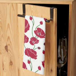 Fält i Poppies Red Kökshandduk