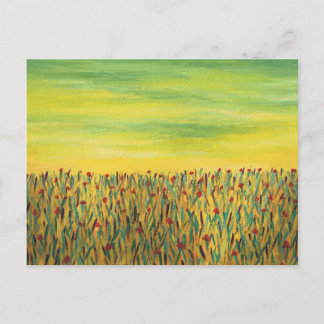 Fält i Röda blommor Vykort