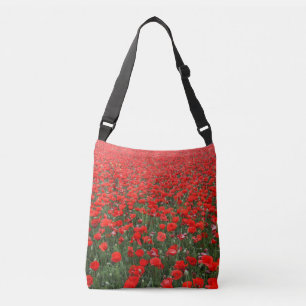 Fält i Röda poppies Axelväska